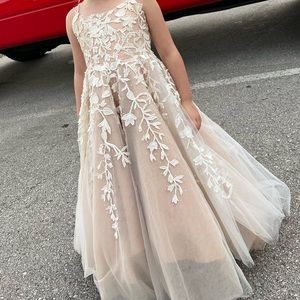 Size 2 Ivory Sherri Hill littles pageant dress